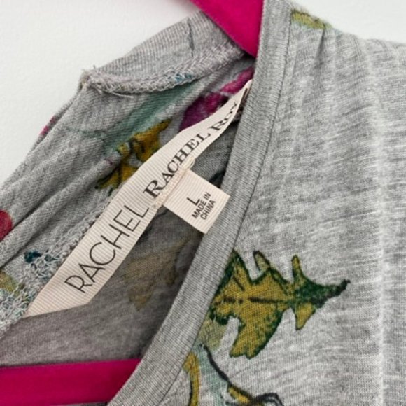 Gray Floral Rachel Roy Knit Open Back Dress Large - Picture 2 of 7